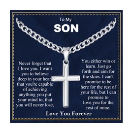 Rajputana Cross Necklace for Men, Cross Chain for Men Stainless Steel Necklace Cross Necklace for Men Jewellery Gifts To My Son Cross Chain