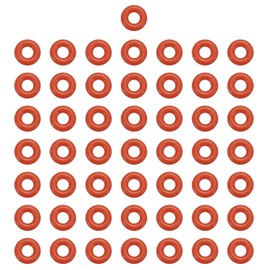 MECCANIXITY Silicone O-Ring 3mm ID 7mm OD 2mm Width Metric VMQ Sealing Gasket Replacement 50A Durometer for Plumbing Compressor Faucets Valves Repair (Red, Pack of 50)