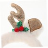 FOMIYES Christmas Reindeer Antlers Headband Plush Holiday Hair Hoop for