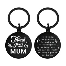 DGXMD Gifts for Mum - Thank You Mum Keyring - Birthday Mothers Day Keyring Gift for Mom from Daughter Son