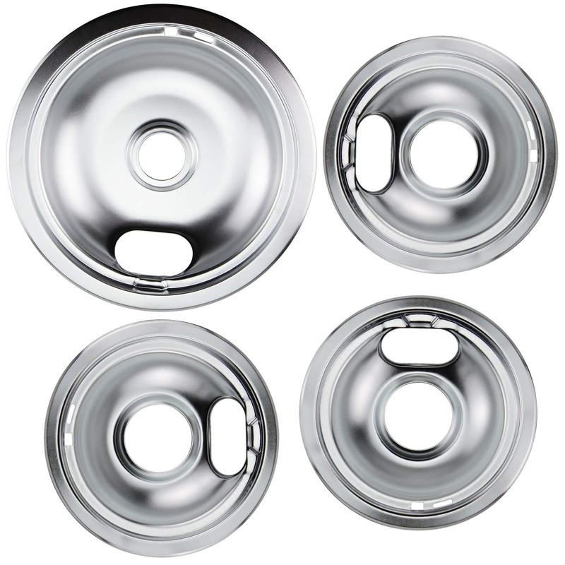 W10196405 W10196406 Chrome Drip Pans Kit by Blutoget -Compatible for