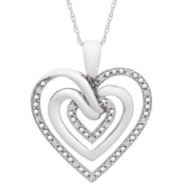 Timeless Love Heart Pendant with 1/10 CTTW Diamonds in Sterling Silver - Luxury, Crafted Jewelery for Women