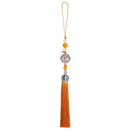 uxcell Pendants with Tassels, Earthy Yellow Classic Bells Tassel Pendant 1pcs 19cm/7.48" DIY Craft Home Fringe Strap Hang Decoration