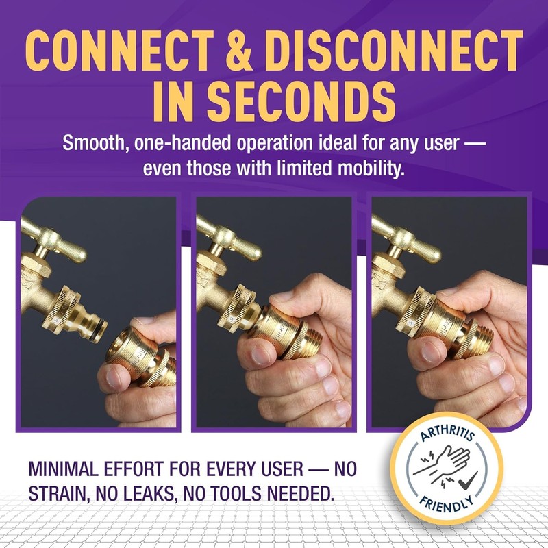 Gorilla Easy Connect Garden Hose Quick Connect Fittings ¾ Inch