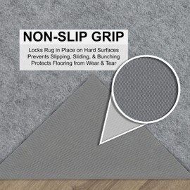 Mohawk Home 2’ x 8’ Non Slip Grip Rug Pad 1/8" Low Profile Felt Cushion + Rubber Gripper, Great For High Traffic Areas - Safe For All Floors