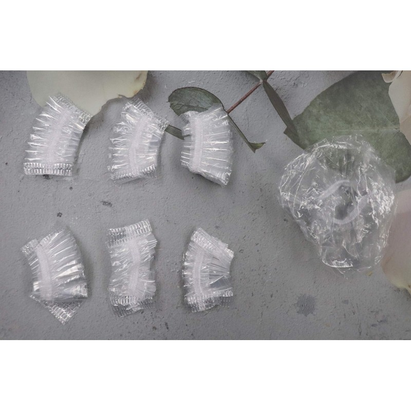 Sowaka 50 Pcs Ear Cap Disposable Clear Elastic Waterproof Ear