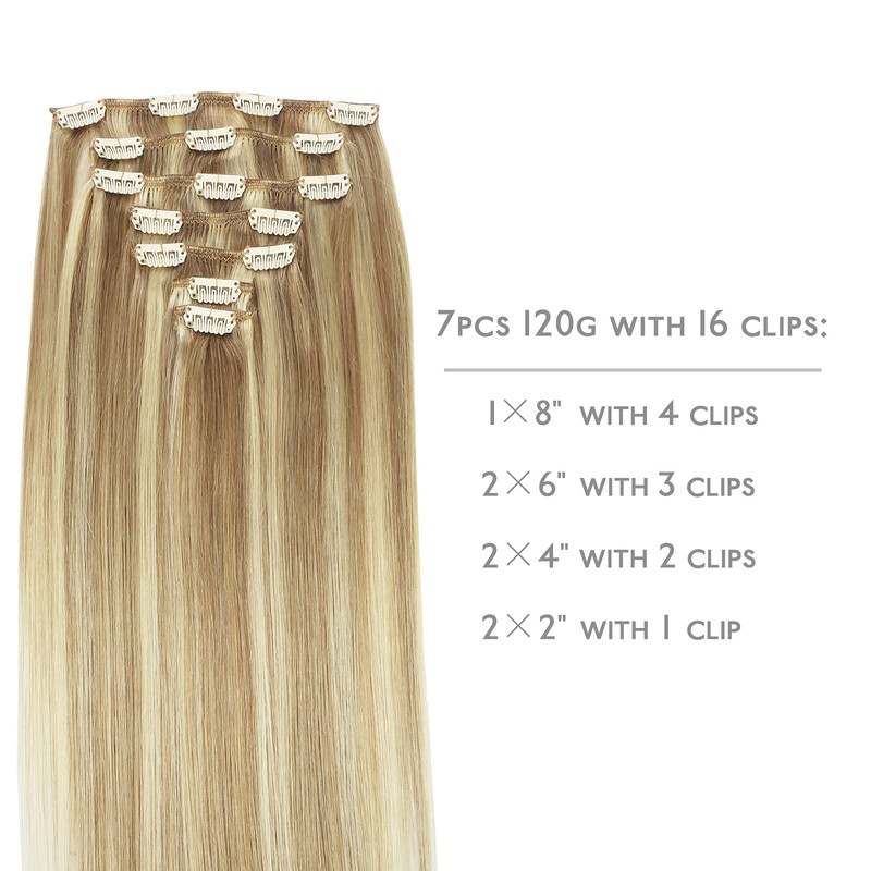 Wennalife Clip-In Human Hair Extensions, 35 cm (14 inches), 120