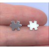 Jigsaw Puzzle Piece Earrings - 925 Sterling Silver