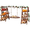 Wooden 3 Tier Cupcake Stand with Swing and Foldable Stand
