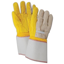 MAGID 64JTNEG MultiMaster 18 oz. Double Palm Gloves with Elastic Back, 8, Yellow , Men's Jumbo (Fits XL) (Pack of 12)