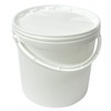 plasteo® Pack of 3 10 Litre Buckets with Lid, White,