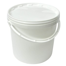plasteo® Pack of 3 10 Litre Buckets with Lid, White, Sturdy, Stackable, Food-Safe, Completely