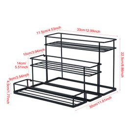 XHKDSYMC Syrup Rack Organizer, Coffee Syrup Stand Holder, 3 Tier Coffee Syrup Organizer for Coffee Bar Station, Wine Rack for Countertop, Syrup Bottle Stand for Cocktail, Dressing (3 Tier)