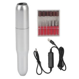 Nail Grinder Electric Portable Plastic USB 20000 RPM Nail Drill for Dead Skin Removal Silver