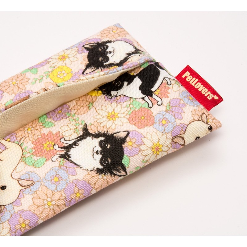 ペットラバーズ Fabric ポケット ティシュポーチ ケース TK-123P チワワ Chihuahua 小花