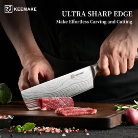 KEEMAKE Kitchen Knife Sets, 3 Pieces Professional Chef Knife Set with High Carbon Stainless Steel, Ultra Sharp Blade Kitchen Knives Sets with Ergonomic Pakkawood Handle & Gift Box