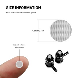 YIMATEECO Headphone Earbud Filter Mesh 4mm, Earphone Dustproof Stainless Steel Mesh with Glue, for Most for Most in-Ear Earphones Bluetooth(20Pcs,Silver)