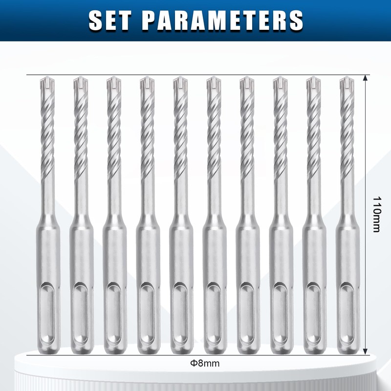 hsawbit 10PCS Masonry Drill Bits Set with SDS Plus Shank,