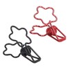 100pcs Binder Clips Black Red Cute Cartoon Flower Shape Metal
