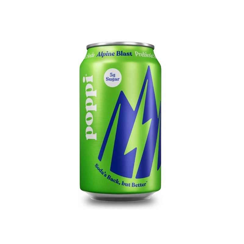 Poppi Alpine Blast Prebiotic Soda, 12 oz, 4 Pack Cans