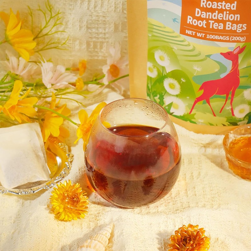 WT WEETEE Roasted Dandelion Root Tea Bags, 100 Count Dandelion