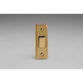 Varilight 1-Gang 10A 1- or 2-Way Rocker Architrave Switch Victorian Brass