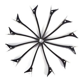 12Pack Salon Pinzas para el cabello Abrazaderas de peluquería Herramientas de estilo de horquilla a prueba de herrumbre Pinzas para el cabello Seccionamiento Clip de pato antideslizante Seccionamiento