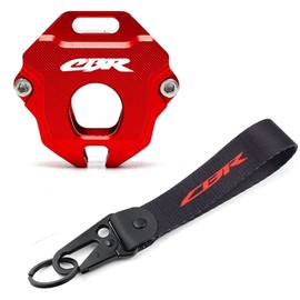 MOWOK Motorcycle Key Cover Case Shell Fit For CBR 650R CBR500R CBR250RR CBR600RR CBR1000RR Embroidery Badge Keyring (Red)