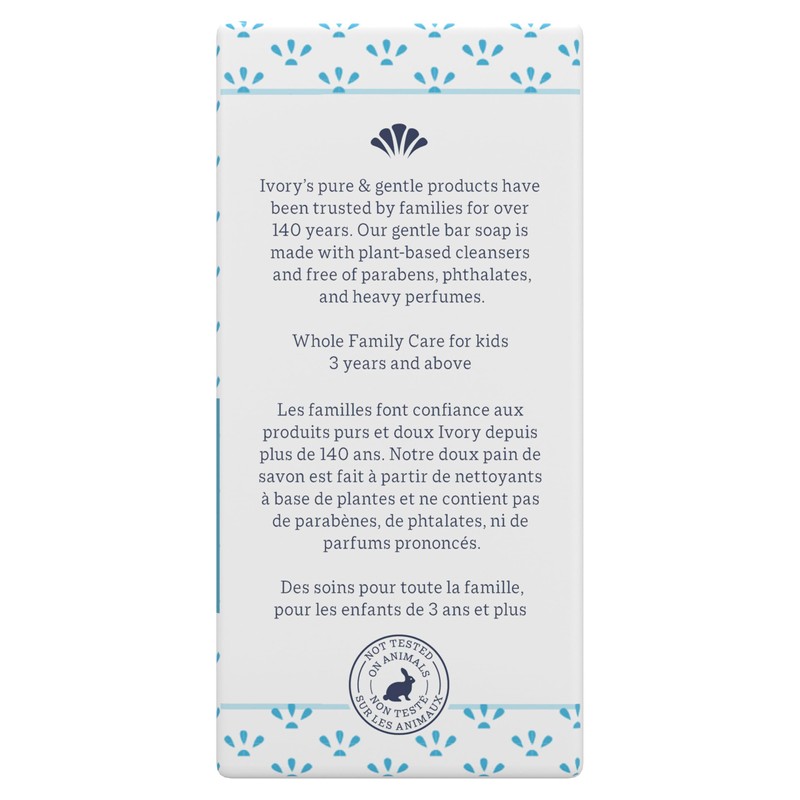 Ivory Gentle Bath Bar Soap, Designed for Whole Family, 99.44%