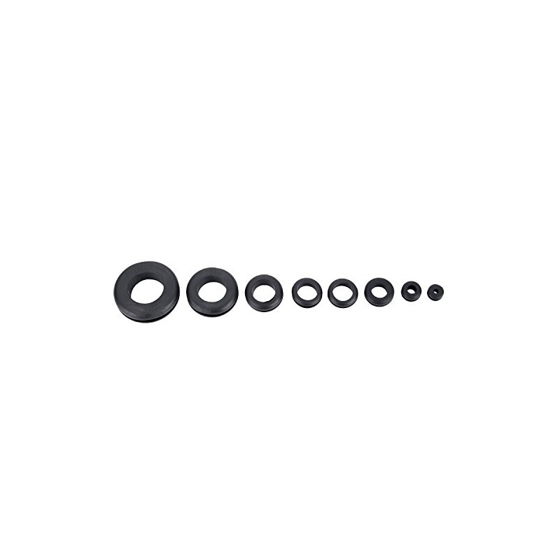 DollaTek 200pcs Rubber Grommet Set Harness Grommet Wire Seal
