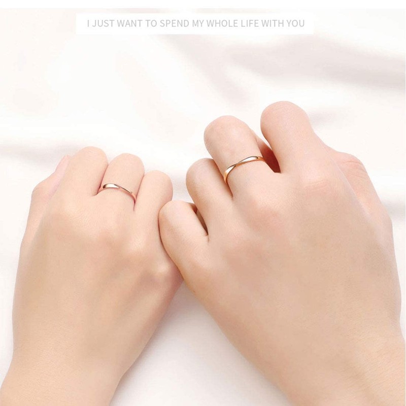 Rockyu 925 Silver Matching Ring, Pink Gold, Silver, Mobius Design,