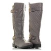Bellmora Bally-32 Women's Winkle Back Side Zip Vegan Knee High