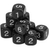 20Pcs Black Polyhedral Dice Set, 6-Sided Number Dice, 16mm, Round