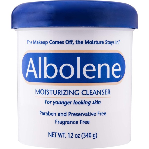 Albolene Moisturizing Cleanser | 3-in-1 Skin Care Product: Makeup Remover, Facial Cleanser and Moisturizer | No Soap or Water Needed | 12 Ounces | Pack of 1