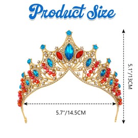 Sakytal Rhinestone Baroque Queen Crowns and Tiaras Gold Sparkly Crystal Ceremony Tiara for Women