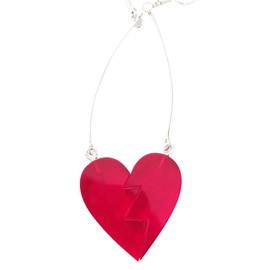 OfficialOtaku Red Heart Polnareff Copslay Earrings - Pair