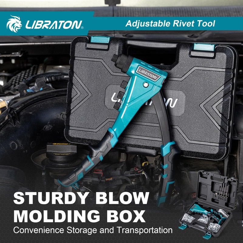LIBRATON Heavy-Duty Rivet Gun, Pop Rivet Gun Set, Professional Hand
