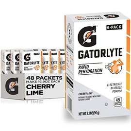 Gatorlyte Powder, Cherry Lime, Makes 16.9 Fl Oz (Pack of 48)
