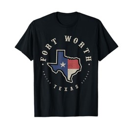 Vintage Fort Worth Texas State Flag Map Souvenir Gift T-Shirt