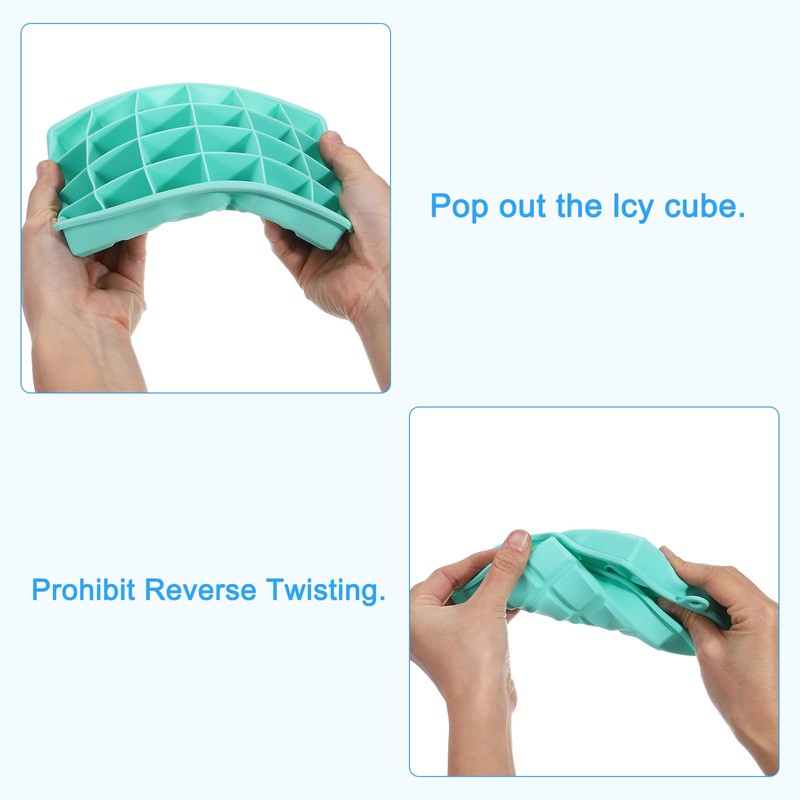 uxcell Silicone Ice Cube Tray with Lid for Freezer, Square