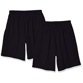 SOFFE Men's Classic Cotton Pocket Short, Black (2 Pack), Large