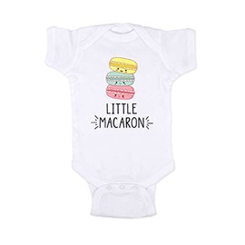 Hello Handmade - Little Macaron cute kawaii food cookie - funny baby bodysuit (White, 12 Months Bodysuit)