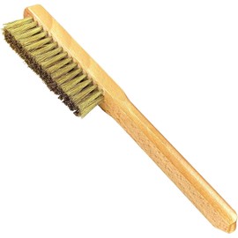 WEDO Brass Brush,Soft Brass Bristle Wire Brush,Size 290*29mm,4 Rows 16 Columns Brass Metal Brush,Wire Scratch Brush with Wood Handle,for Paint Removal,Cleaning Rust,Metal Parts Dirt Scrubbing