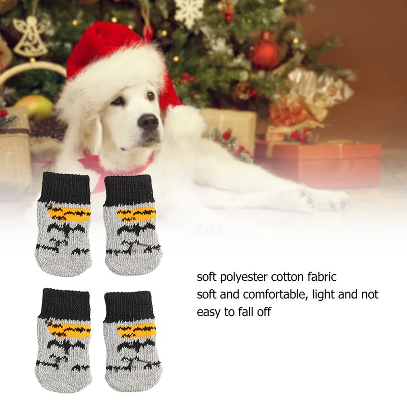5 Pairs Christmas Dog Socks Cotton Scratch Resistant Prevent Slipping
