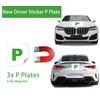 JinRui-T 3 Pack P Plates Magnetic Sticker,Reflective New Driver Sticker,
