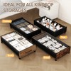 KITHELP Wooden Under Bed Storage with Wheels, 80L Extra-large Rolling
