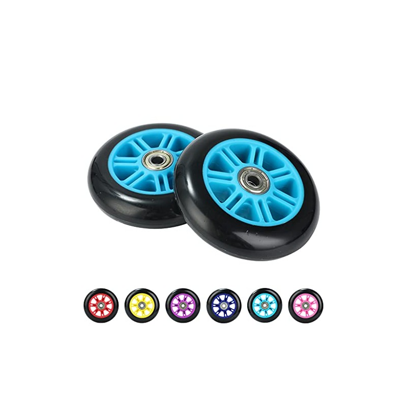 Stunt Scooter Wheels 100mm Pair - Replacement PU Wheels Suitable