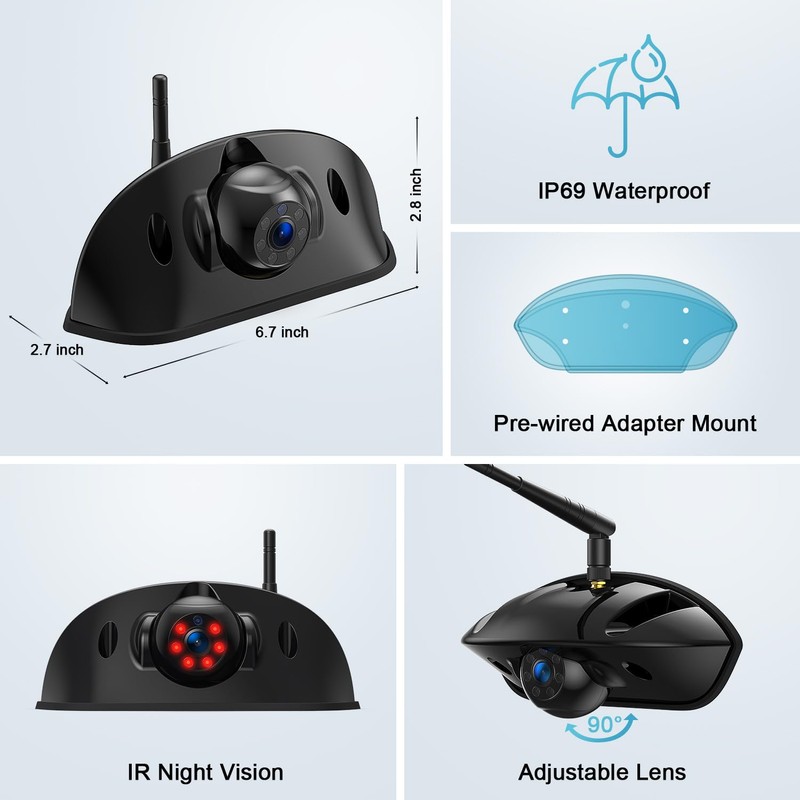 Fookoo HD 1080P Single Wireless Backup Camera for Fookoo Model: