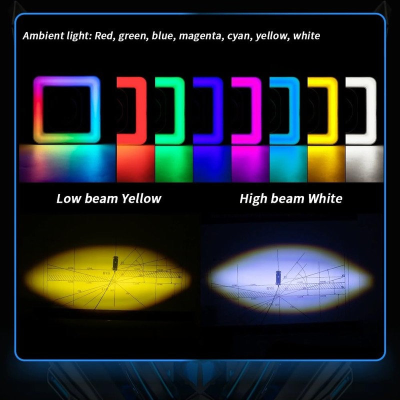 Universal Motorcycle RGB Spot Light, Auxiliary Lamp Light with RGB