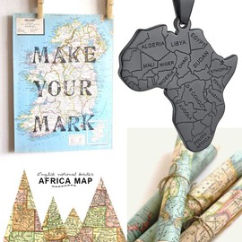 Map of Africa Necklaces, Black African Country Map Pendant Necklace for Men Women, Protection Jewelry Gifts for African Americans